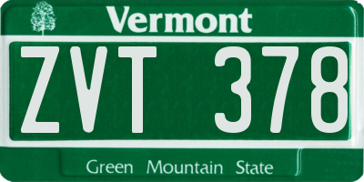 VT license plate ZVT378