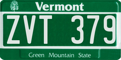 VT license plate ZVT379
