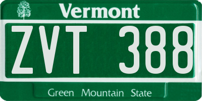 VT license plate ZVT388