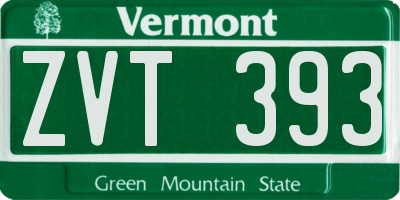 VT license plate ZVT393