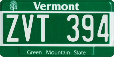 VT license plate ZVT394