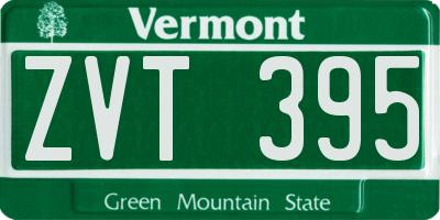VT license plate ZVT395