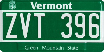 VT license plate ZVT396