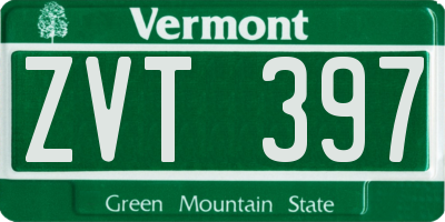 VT license plate ZVT397