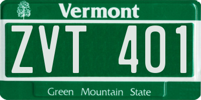 VT license plate ZVT401
