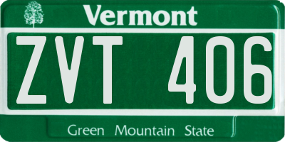 VT license plate ZVT406