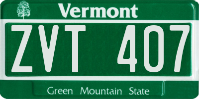 VT license plate ZVT407