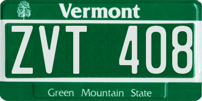 VT license plate ZVT408
