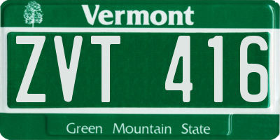 VT license plate ZVT416