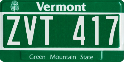 VT license plate ZVT417