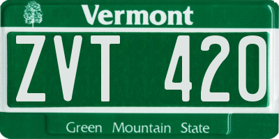 VT license plate ZVT420