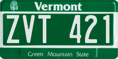 VT license plate ZVT421