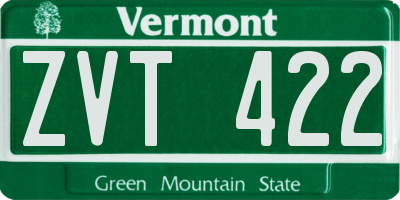 VT license plate ZVT422