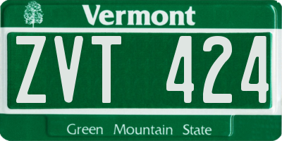 VT license plate ZVT424