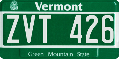VT license plate ZVT426