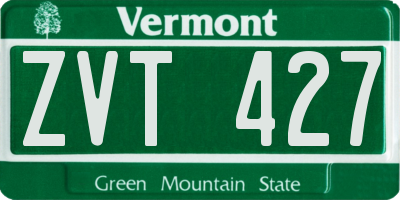 VT license plate ZVT427