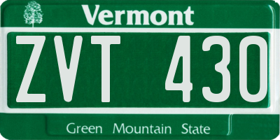 VT license plate ZVT430