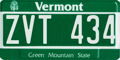 VT license plate ZVT434