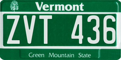 VT license plate ZVT436
