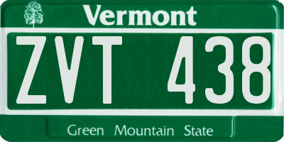 VT license plate ZVT438