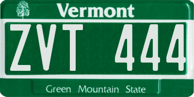 VT license plate ZVT444