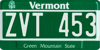 VT license plate ZVT453