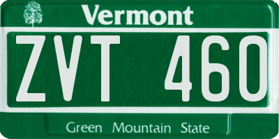 VT license plate ZVT460
