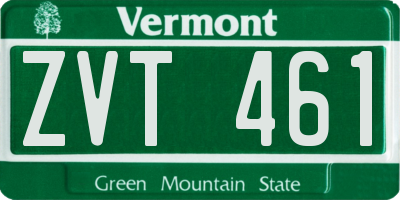 VT license plate ZVT461
