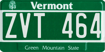 VT license plate ZVT464