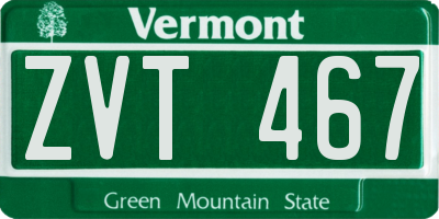 VT license plate ZVT467