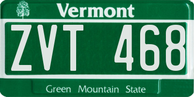VT license plate ZVT468