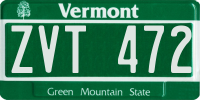 VT license plate ZVT472