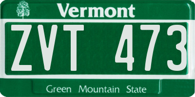 VT license plate ZVT473