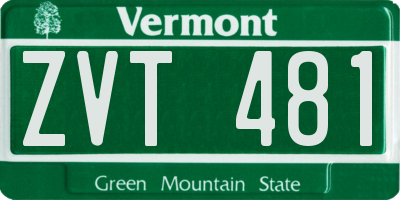 VT license plate ZVT481