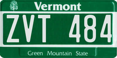 VT license plate ZVT484