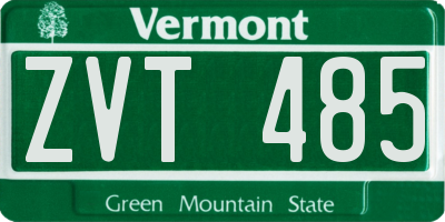 VT license plate ZVT485