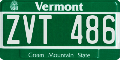 VT license plate ZVT486