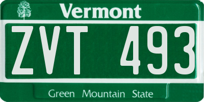 VT license plate ZVT493