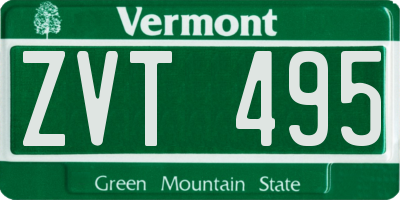 VT license plate ZVT495