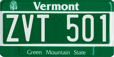 VT license plate ZVT501