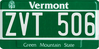 VT license plate ZVT506