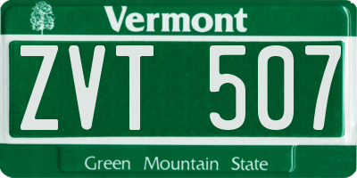 VT license plate ZVT507