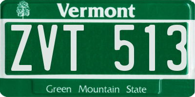 VT license plate ZVT513