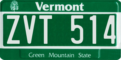 VT license plate ZVT514