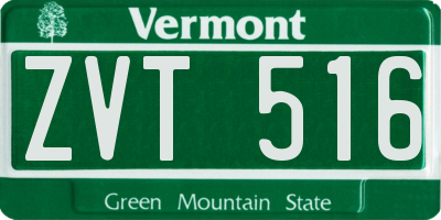 VT license plate ZVT516