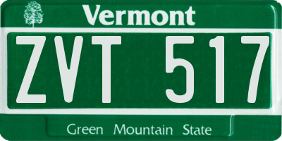 VT license plate ZVT517