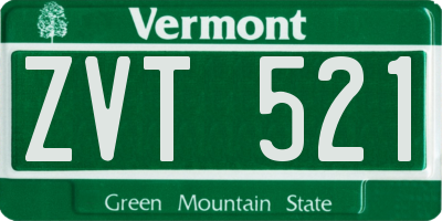 VT license plate ZVT521