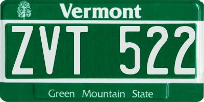 VT license plate ZVT522