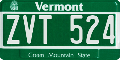 VT license plate ZVT524