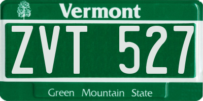 VT license plate ZVT527